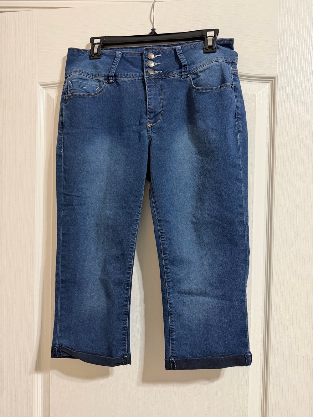Royalty For Me Blue Denim Stretch Crop Jeans